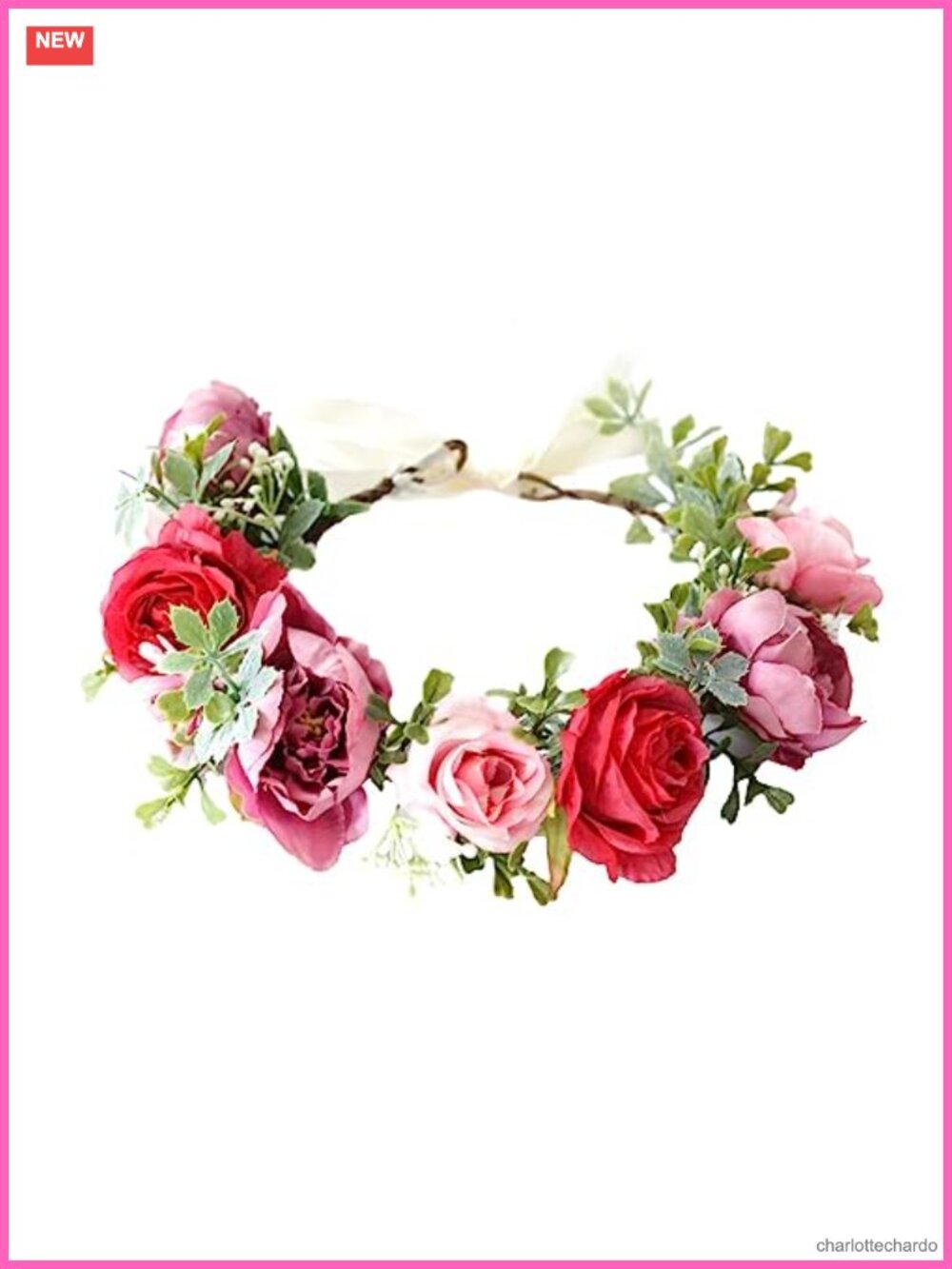 Floral Headband Fabric Flower Crown Halo Hair Accessory